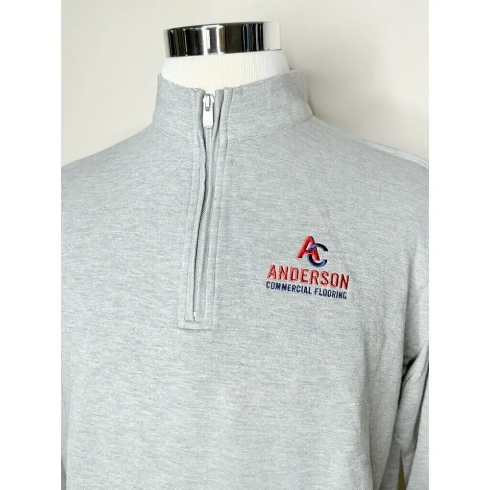 Peter Millar Pullover Mens XL Gray Perth Performance 1/4 Zip Crown Sport Golf